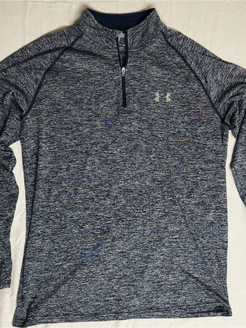 Under Armour Navy and Gray Heather Quarter Zip Pullover